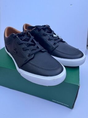 Lacoste Bayliss Vulc Premium Leather Men's Sneakers Black NWT Size 7